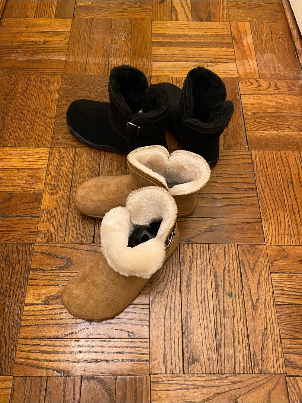 Cozy Shearling-Lined Winter Boots - get both Black and Tan Pair
